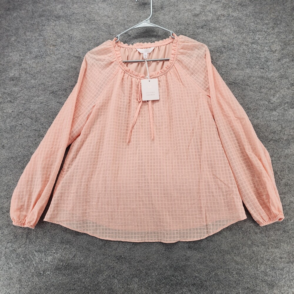 Lauren Conrad Shirt Womens XS Long Sleeve Peach